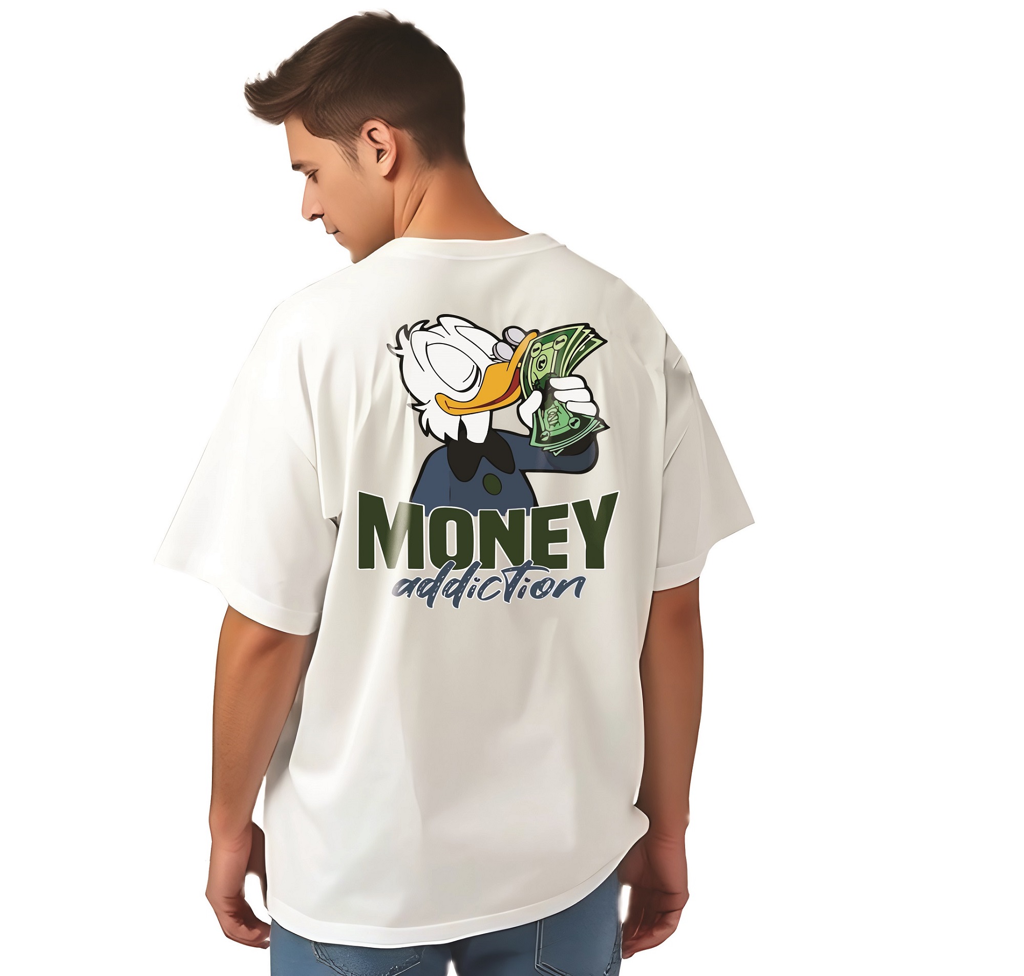 Money Addiction oversized t-shirt unisex streetwear by DigiCloth