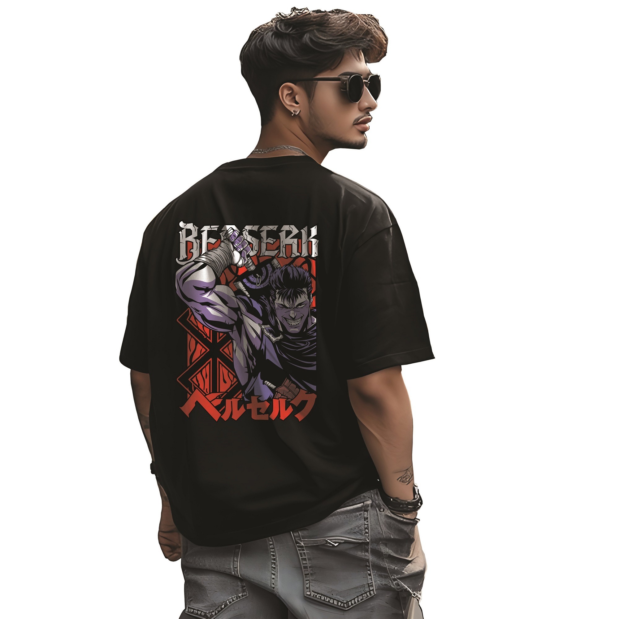 Berserk Anime Black Oversized T shirt By Digi Cloth®