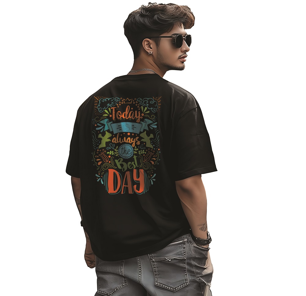 Best Day Quote Graphic Black Unisex Oversized T shirt By Digi Cloth®