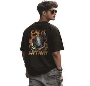 Buddha Calm Within –Black Unisex Oversized By Digi Cloth®